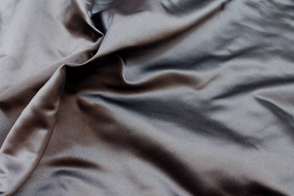 Silk Duchesse Satin - Charcoal fabric, image 2 of 7