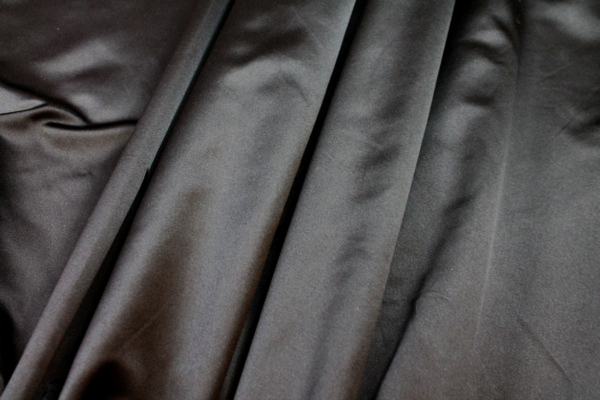 Silk Duchesse Satin - Black fabric, image 3 of 6