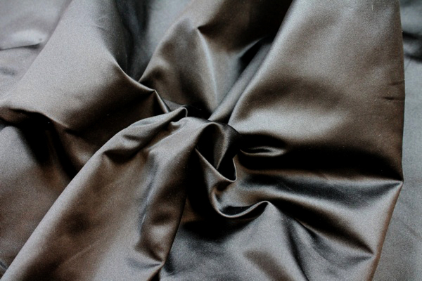 Silk Duchesse Satin - Black fabric