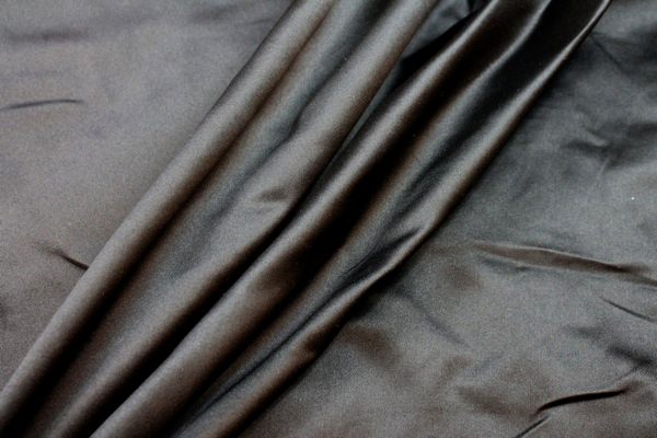 Silk Duchesse Satin - Black fabric, image 4 of 6