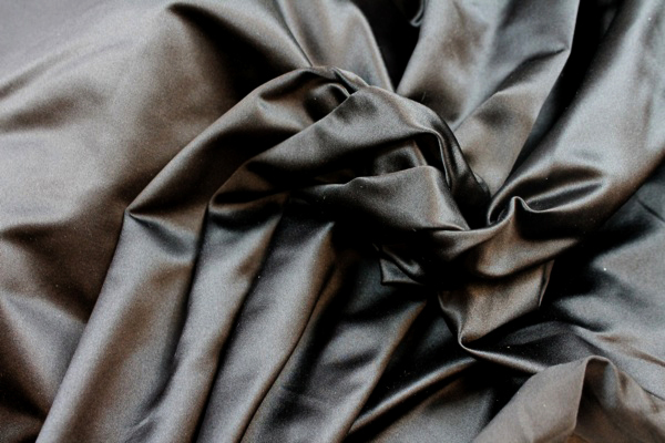 Silk Duchesse Satin - Black fabric, image 6 of 6