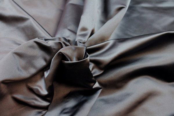 Silk Duchesse Satin - Charcoal fabric, image 3 of 7
