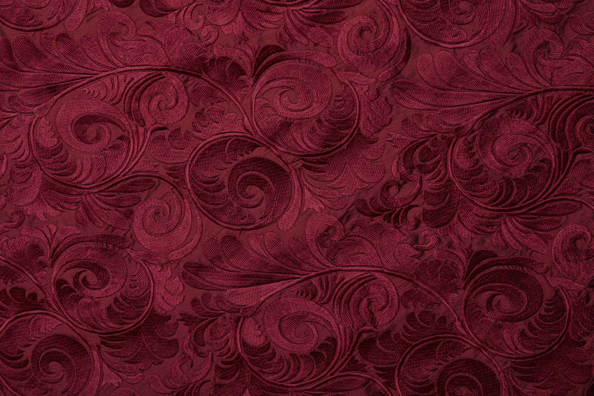 New Large Swirl Embroidered Dupion - Deep Red on Deep Red - 135cm fabric, image 2 of 3