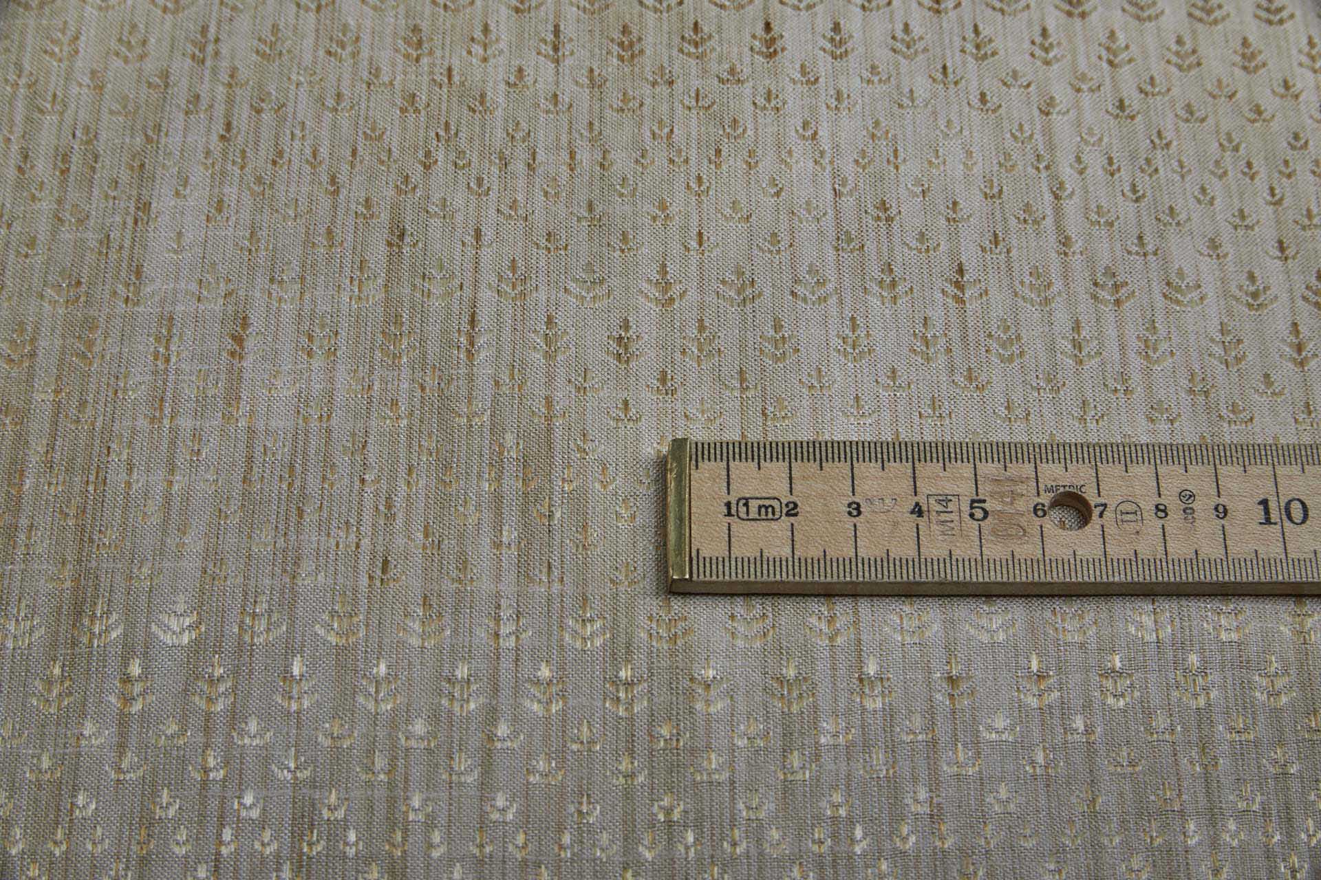 Off White and Straw Gold Soft Indian Brocade fabric, image 3 of 10