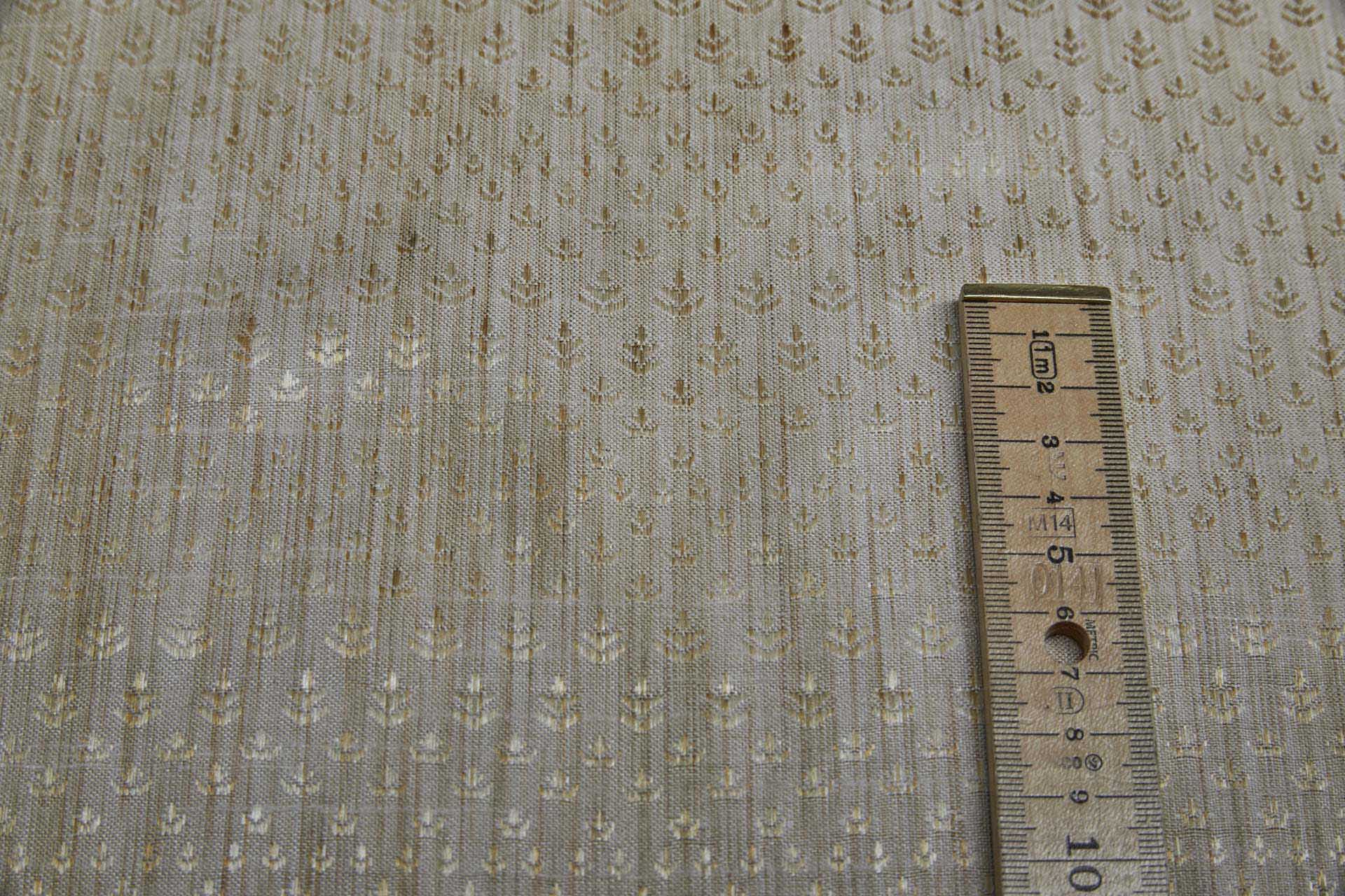 Off White and Straw Gold Soft Indian Brocade fabric, image 4 of 10