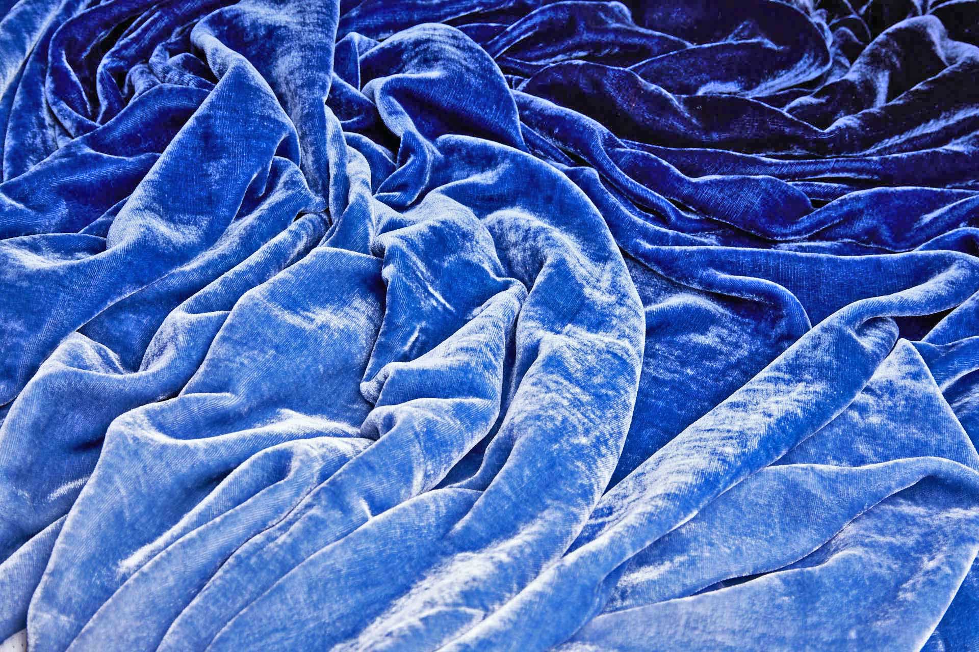 Ombré Silk Velvet - Blues fabric, image 9 of 9