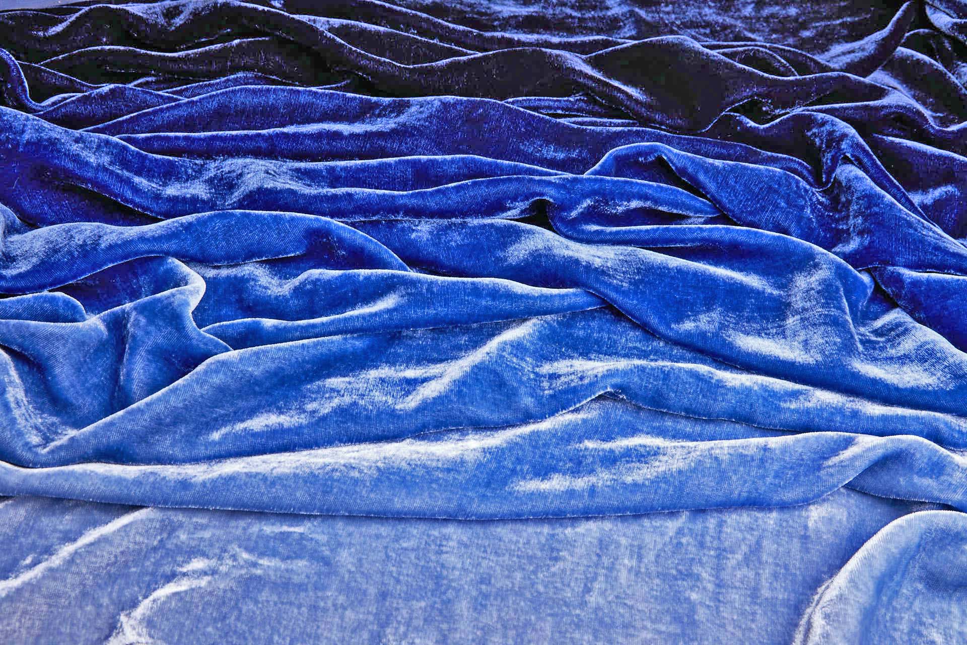 Ombré Silk Velvet - Blues fabric, image 2 of 9