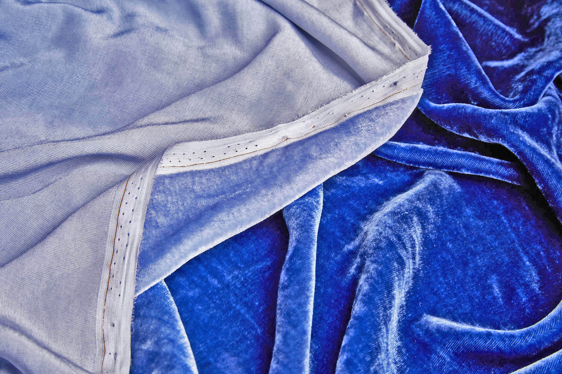 Ombré Silk Velvet - Blues fabric, image 4 of 9