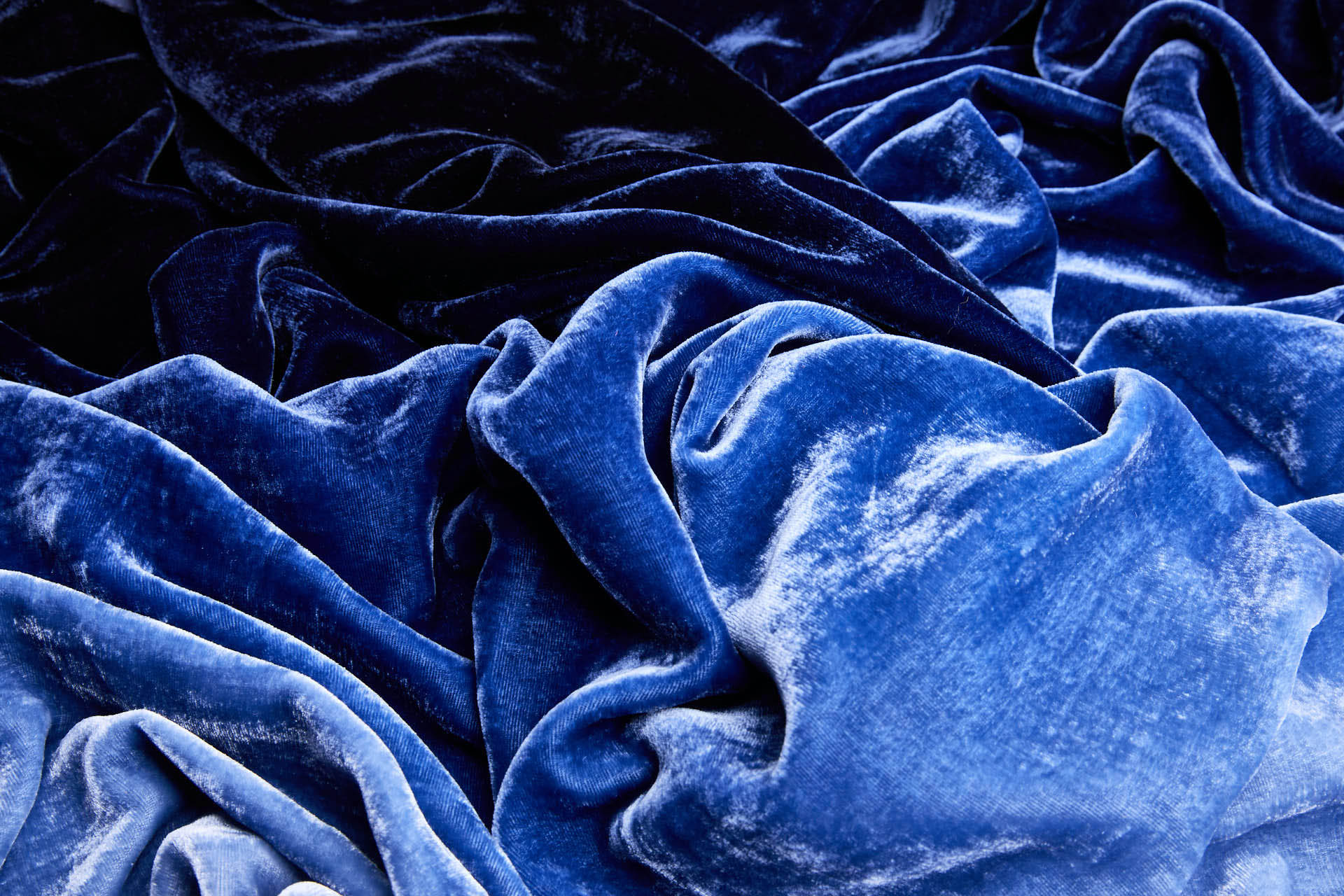 Ombré Silk Velvet - Blues fabric, image 6 of 9