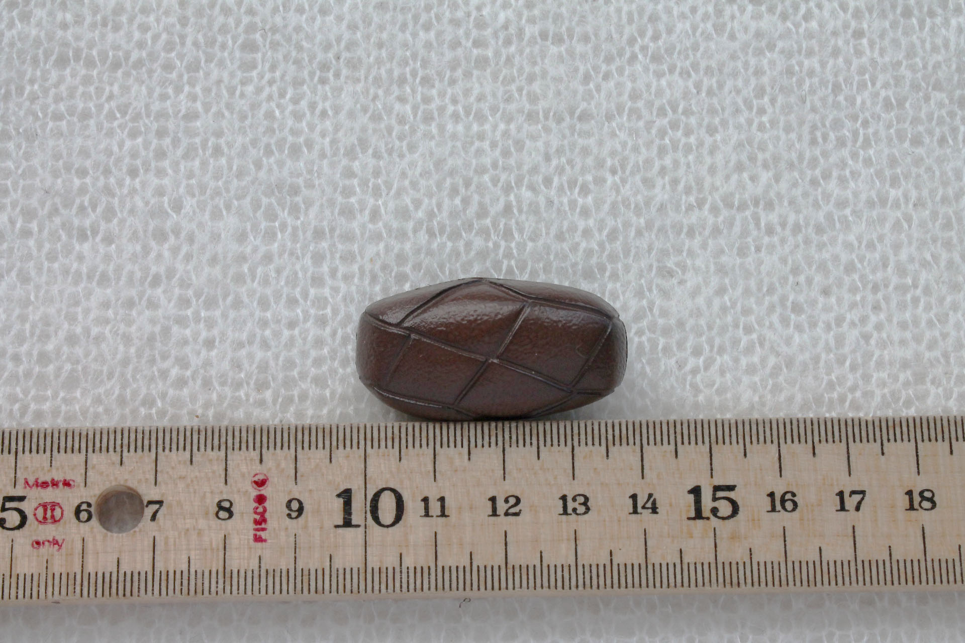 Set of 4 Oval Brown Leather Look Toggle Buttons, image 4 of 4