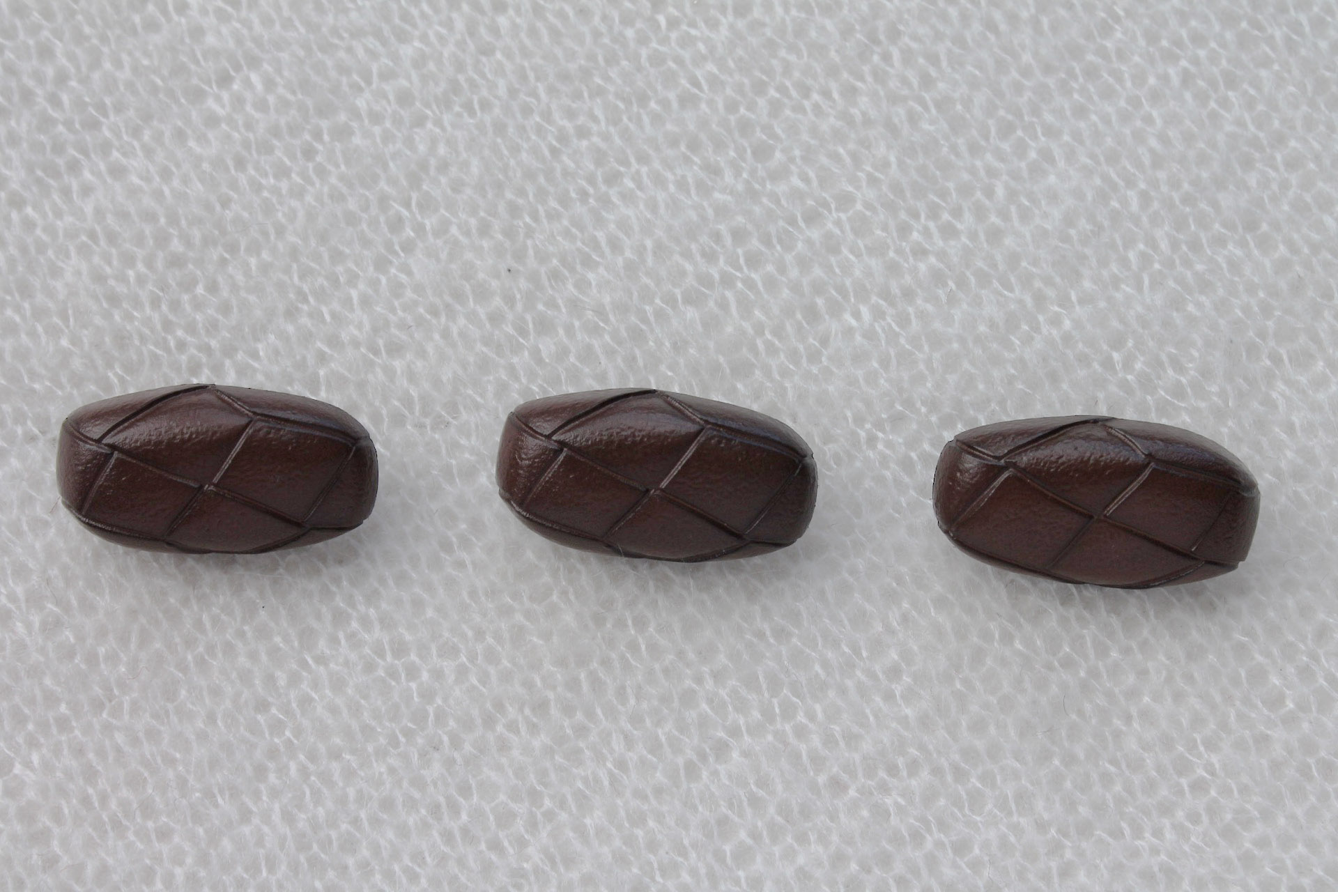 Oval Brown Leather Look Toggle Buttons - Set of 3, image 2 of 4
