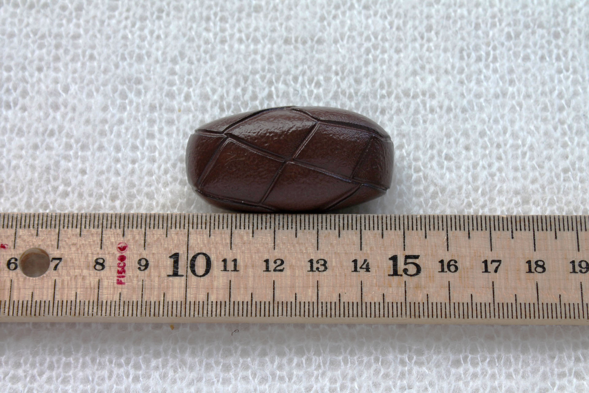 Set of 6 Oval Brown Leather Look Toggle Buttons, image 4 of 4