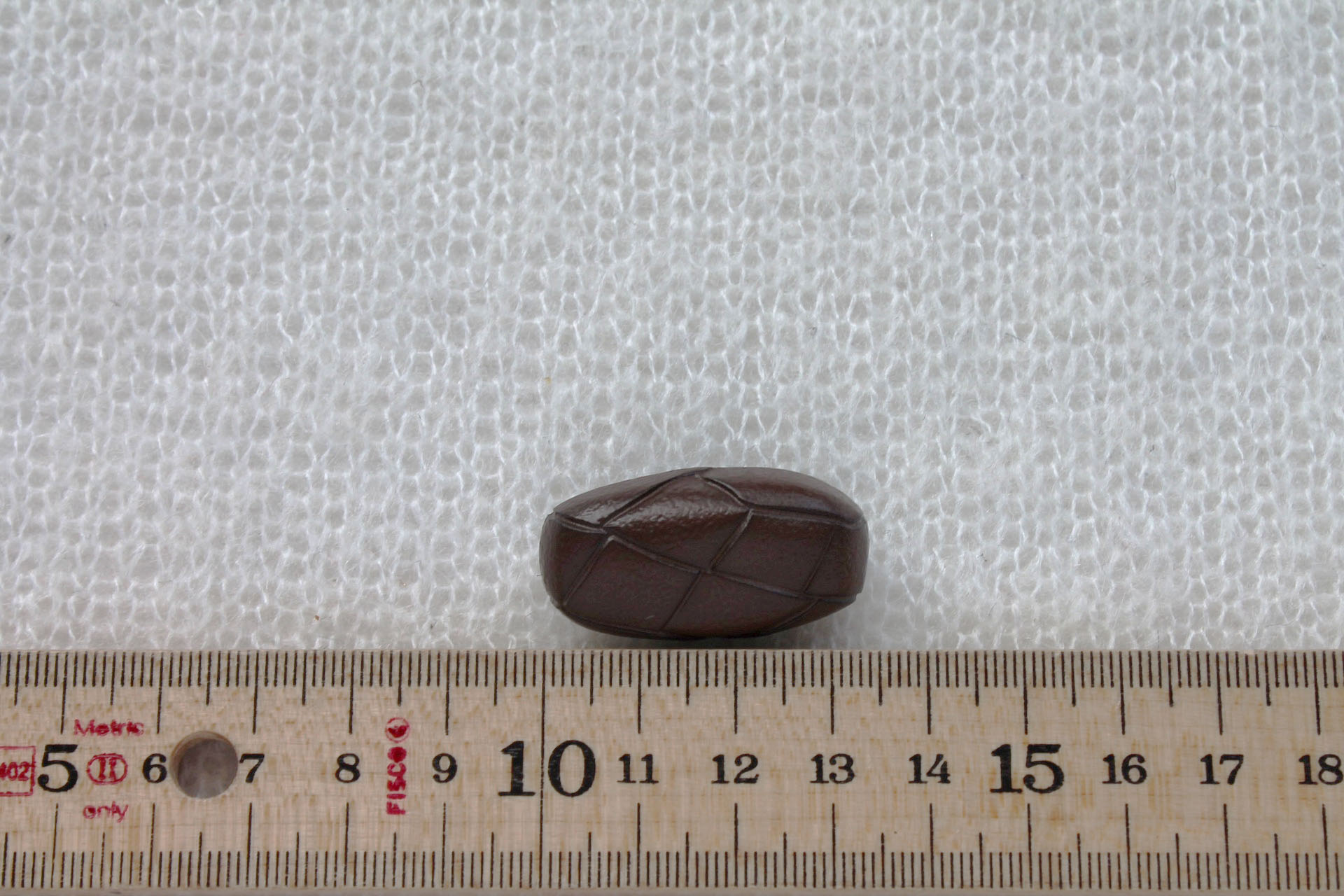 Oval Brown Leather Look Toggle Buttons - Set of 3, image 4 of 4