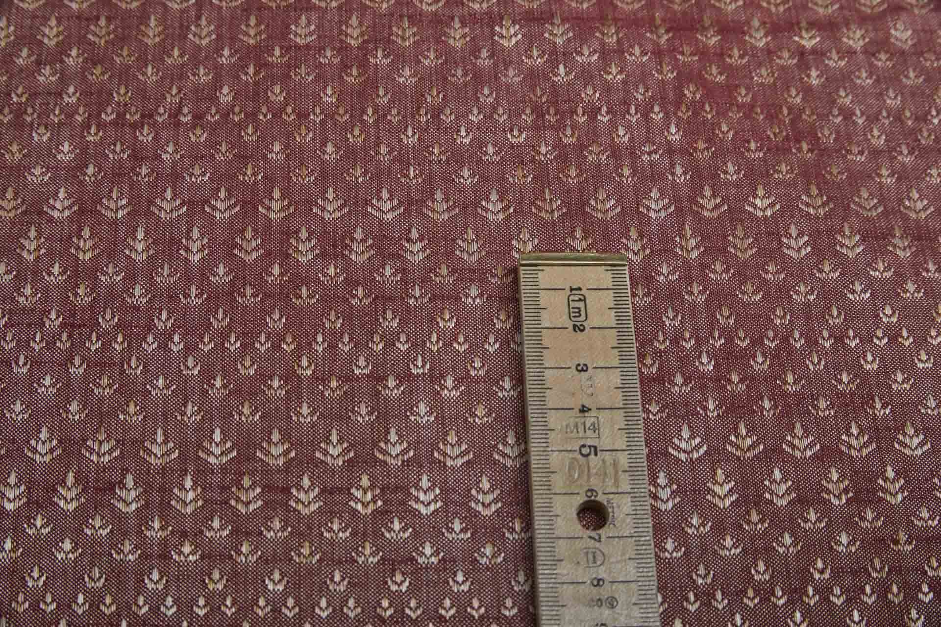 Pale Gold and Burgundy Soft Indian Brocade fabric, image 4 of 11