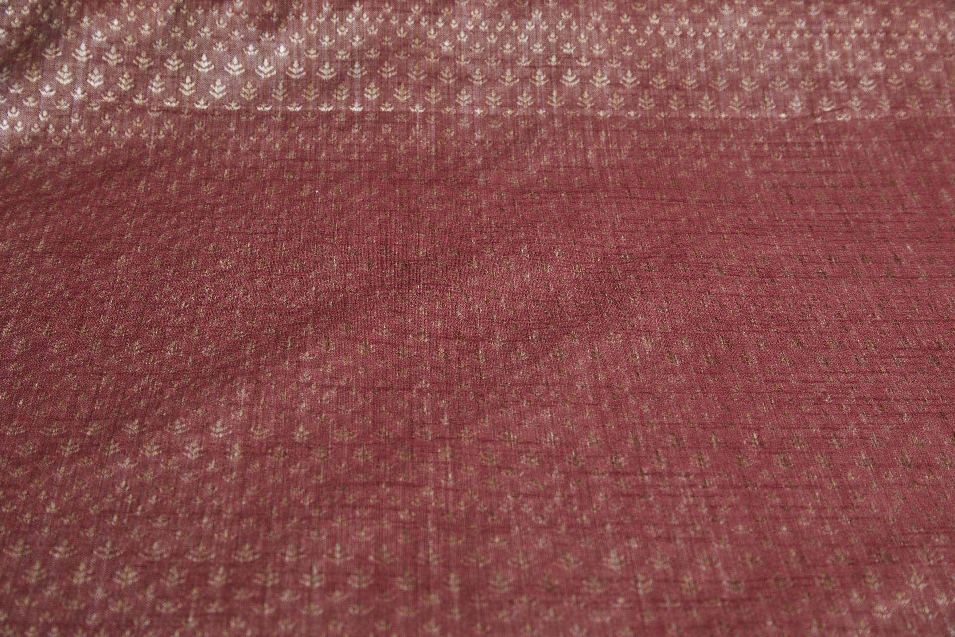 Pale Gold and Burgundy Soft Indian Brocade fabric, image 5 of 11