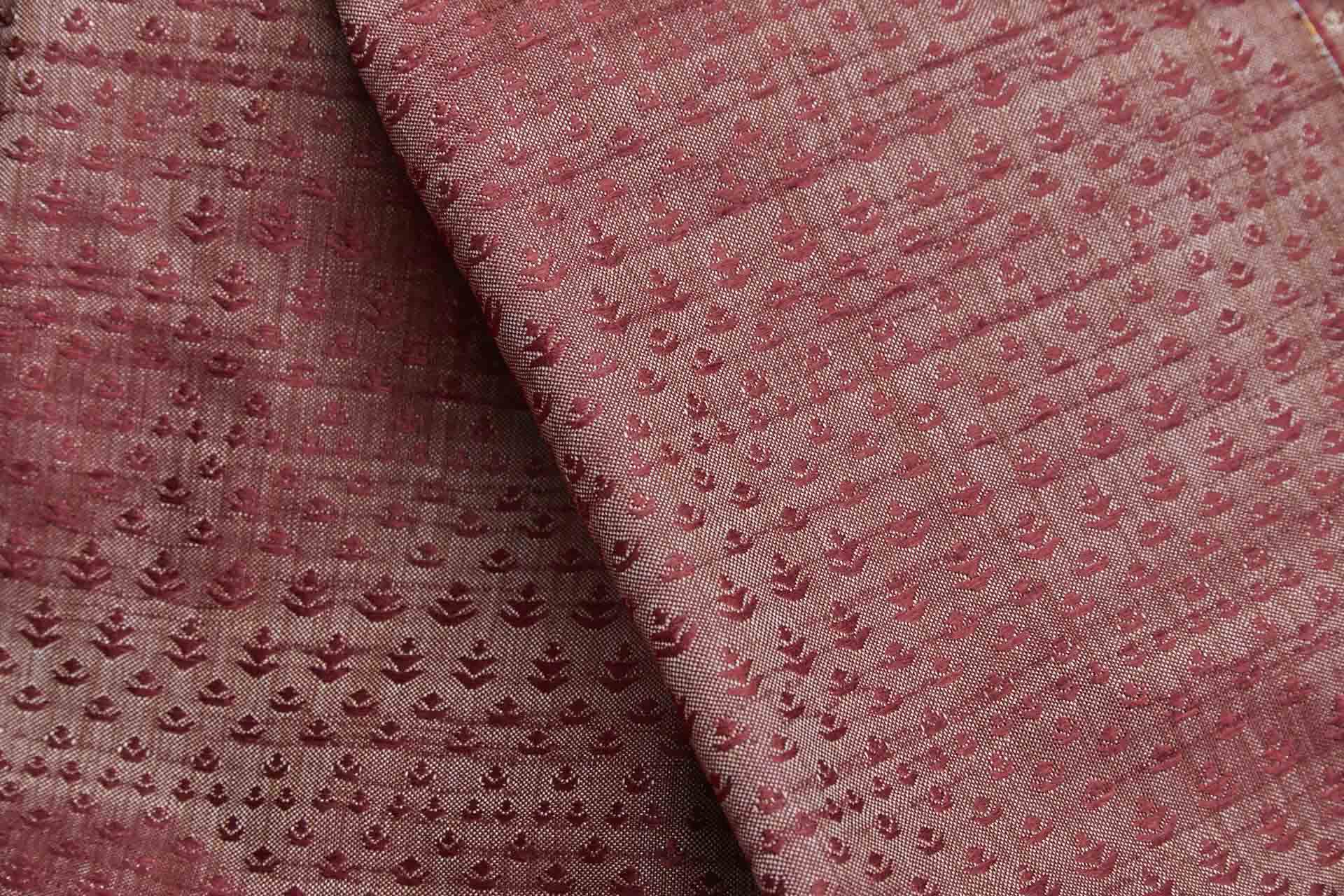 Pale Gold and Burgundy Soft Indian Brocade fabric, image 9 of 11