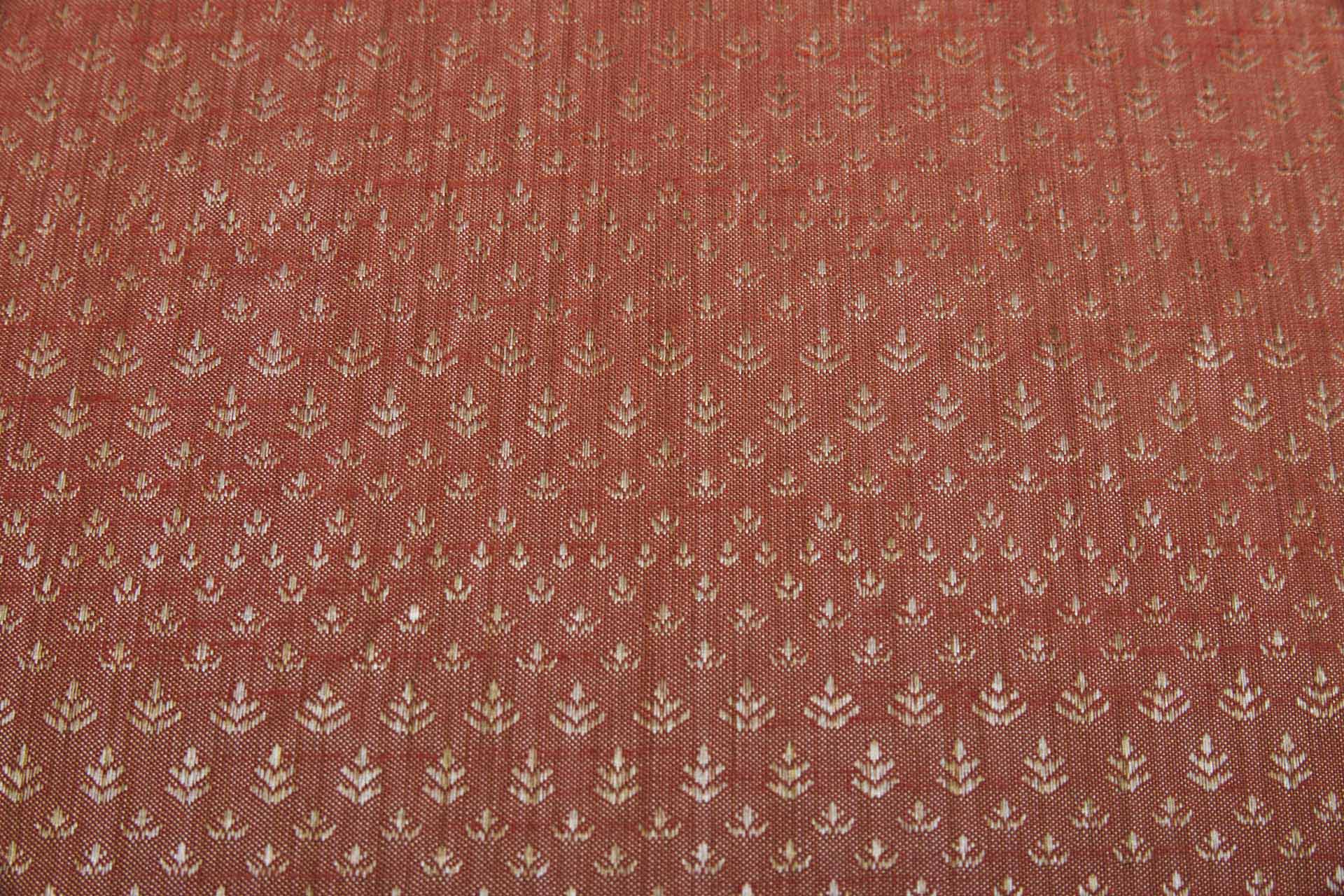 Pale Gold and Rich Orange Soft Indian Brocade fabric, image 2 of 8