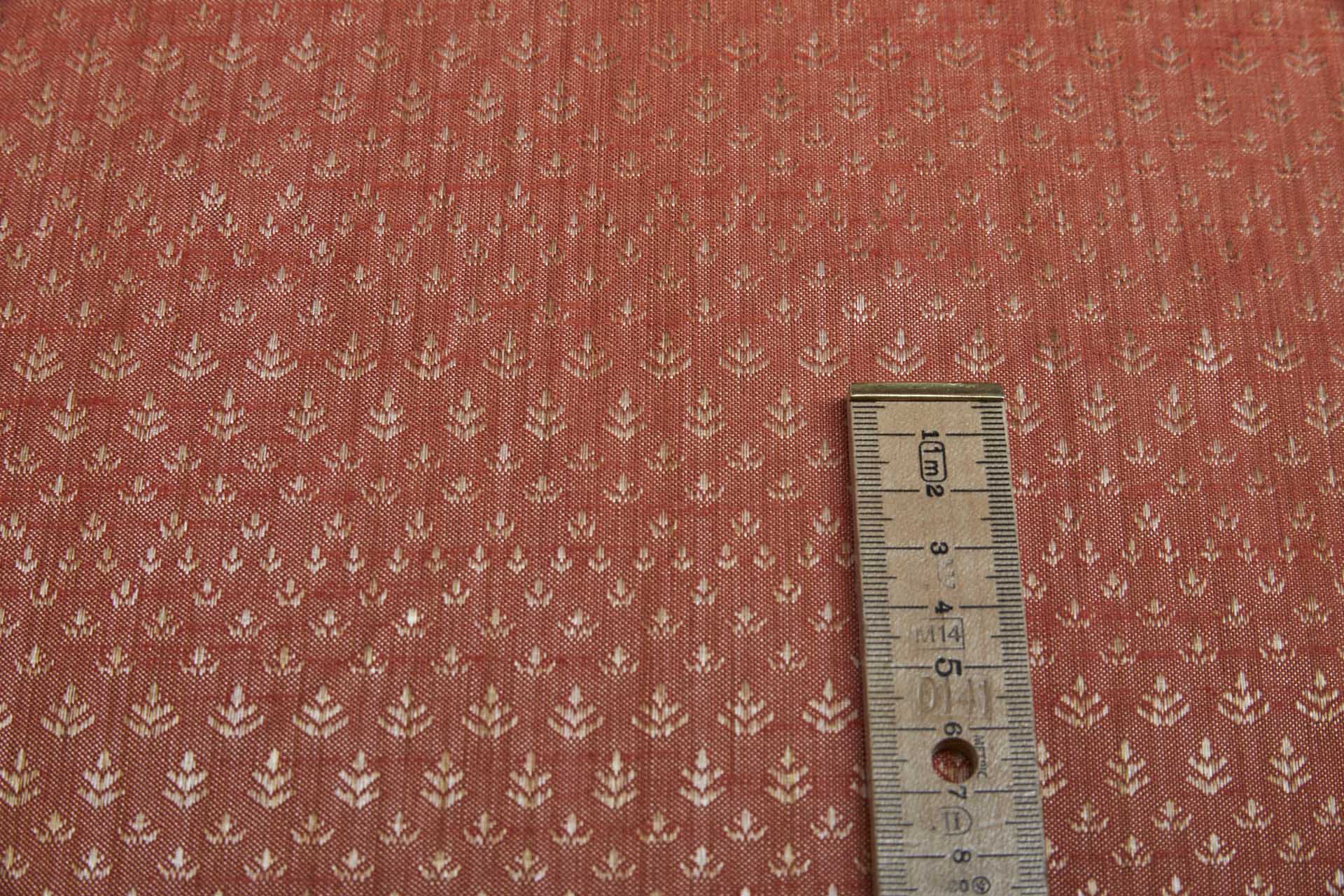 Pale Gold and Rich Orange Soft Indian Brocade fabric, image 4 of 8