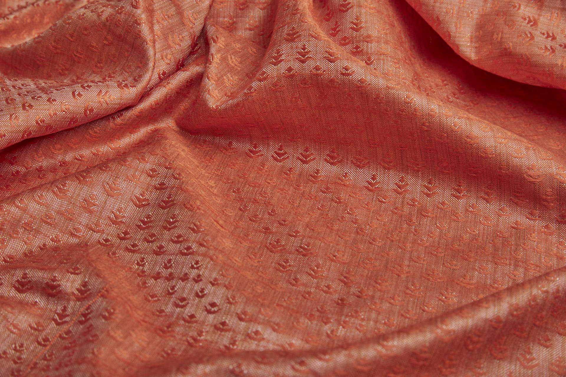 Pale Gold and Rich Orange Soft Indian Brocade fabric, image 5 of 8