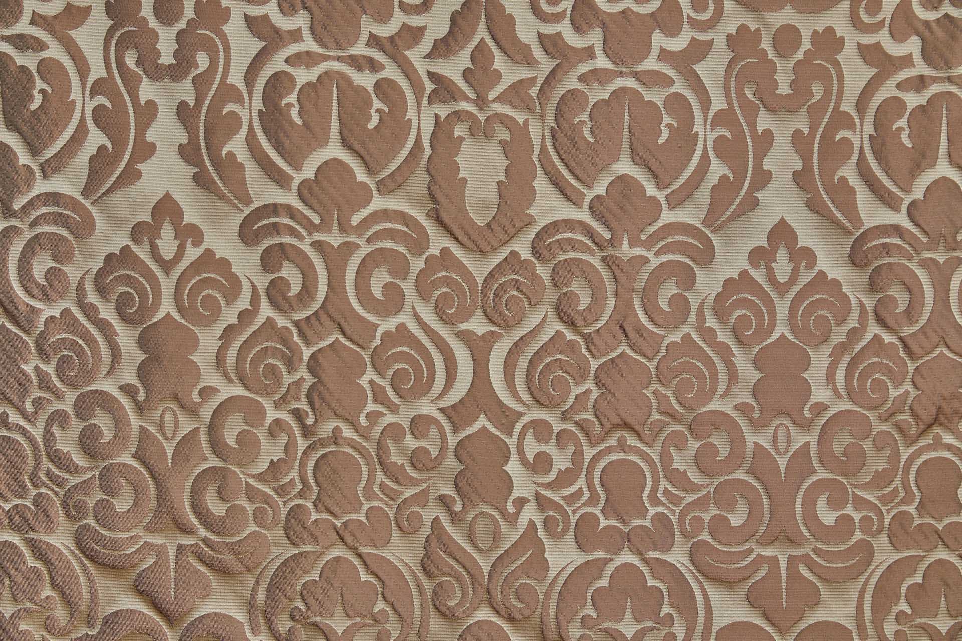Large Scale Cloaqué Style Brocade - Tea Rose and Pale gold fabric, image 4 of 12