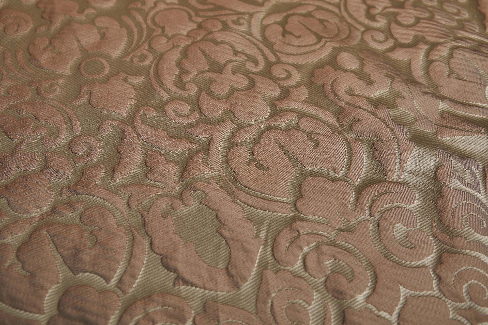 Large Scale Cloaqué Style Brocade - Tea Rose and Pale gold fabric, image 6 of 12