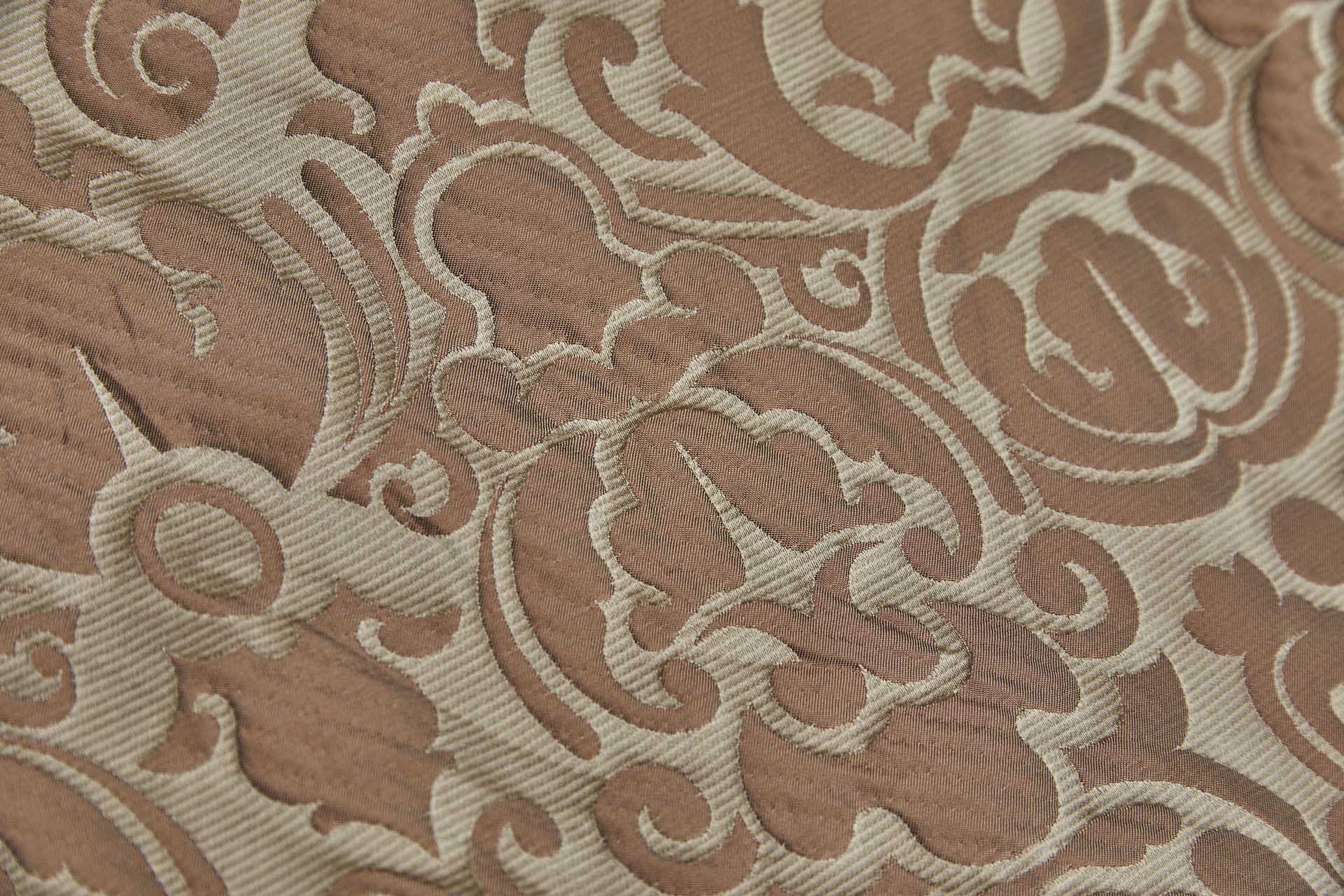 Large Scale Cloaqué Style Brocade - Tea Rose and Pale gold fabric, image 8 of 12