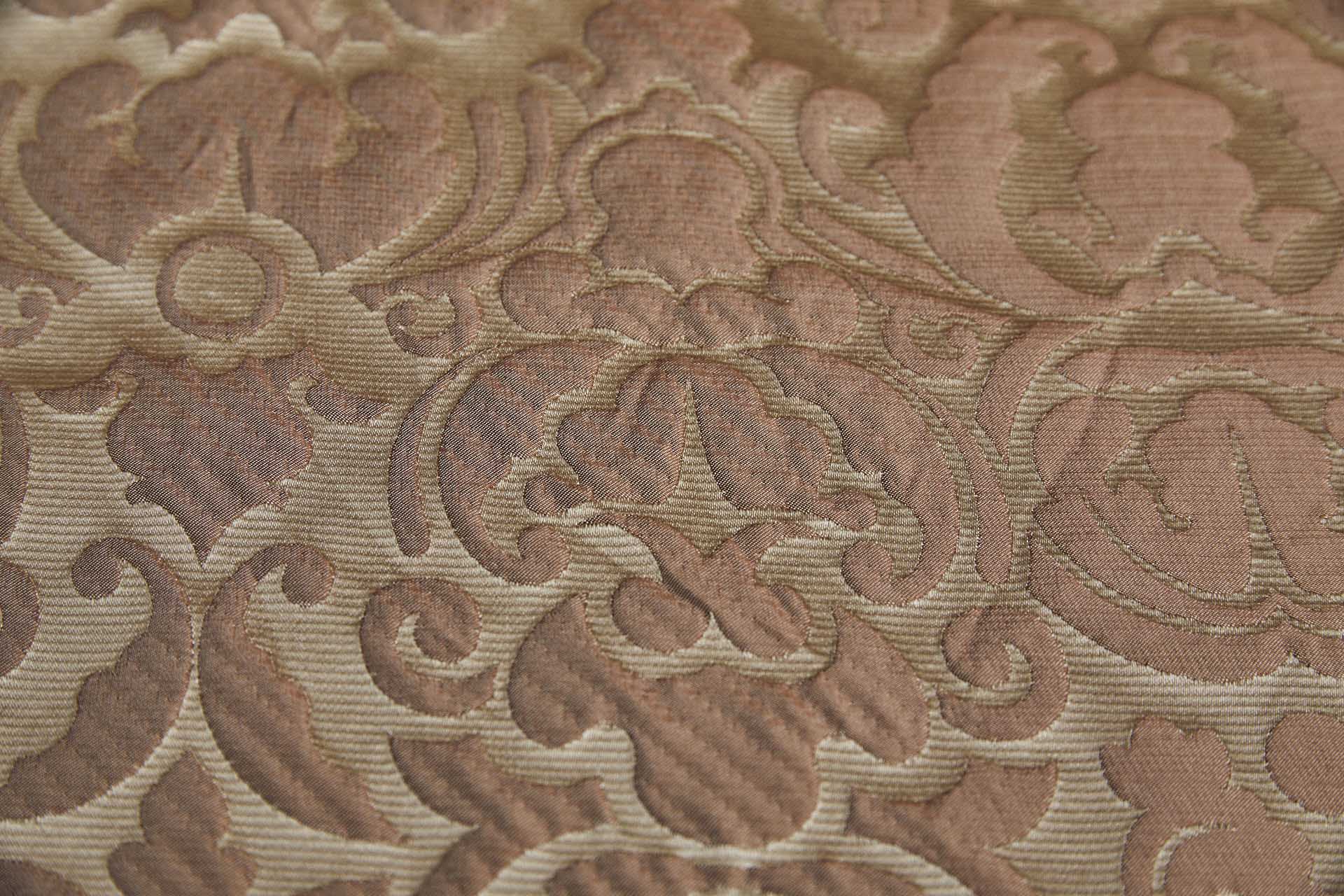 Large Scale Cloaqué Style Brocade - Tea Rose and Pale gold fabric, image 11 of 12