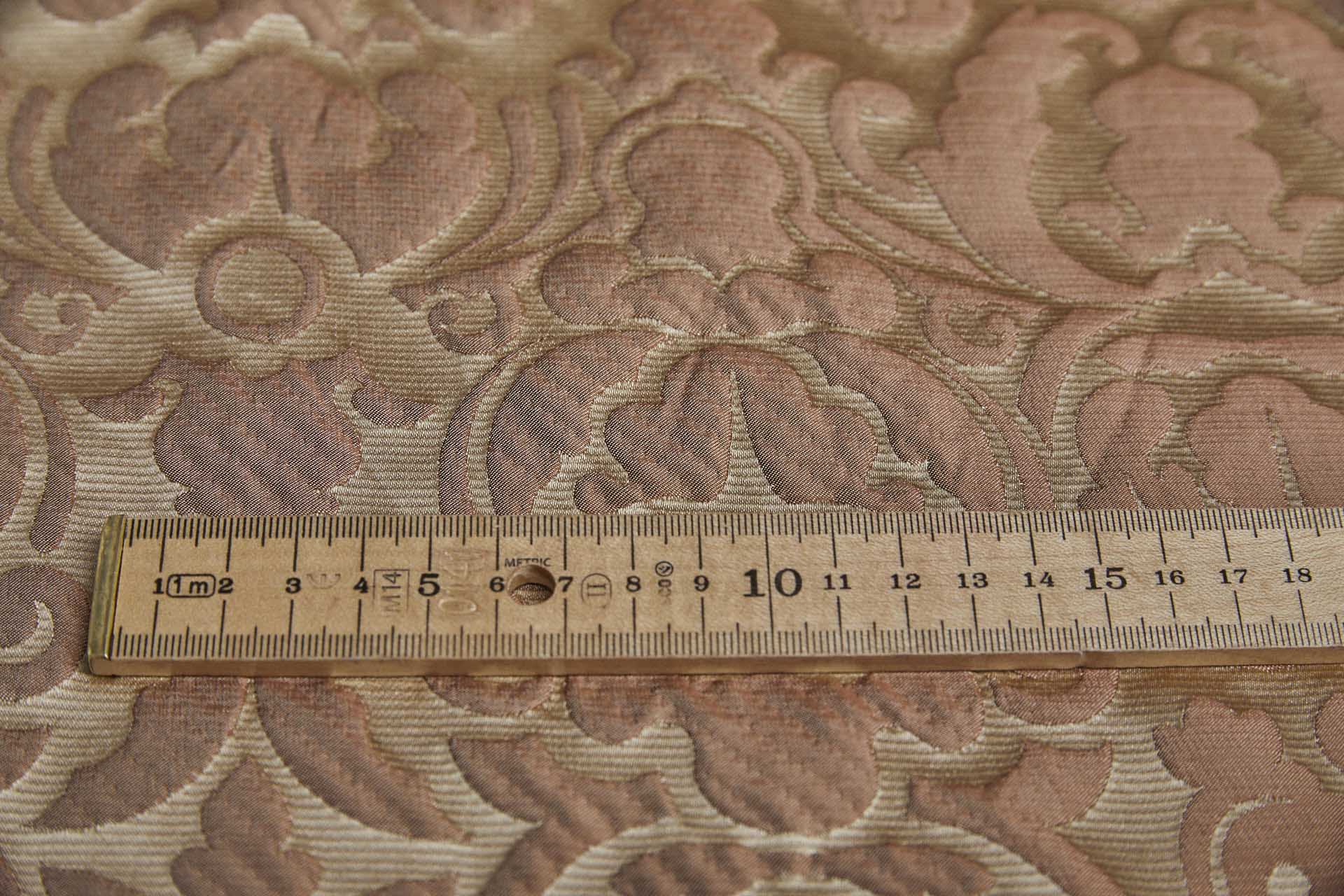 Large Scale Cloaqué Style Brocade - Tea Rose and Pale gold fabric, image 12 of 12