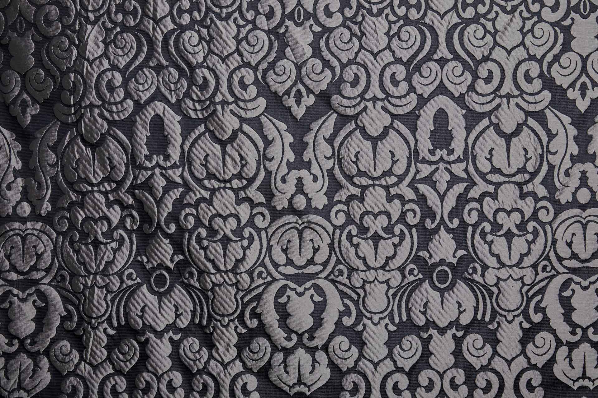 Large Scale Cloaqué Style Brocade - Black and Grey fabric, image 2 of 10