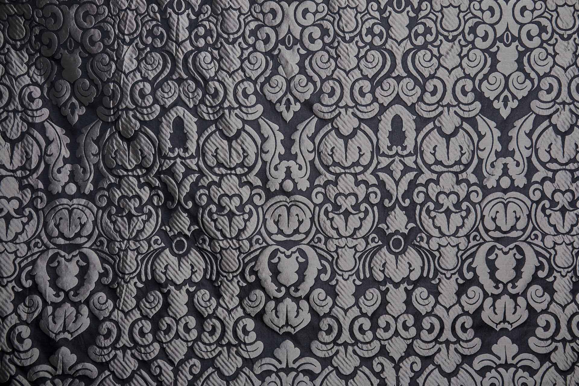 Large Scale Cloaqué Style Brocade - Black and Grey fabric, image 3 of 10