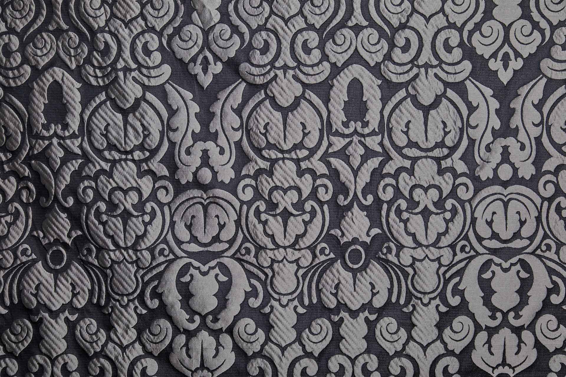 Large Scale Cloaqué Style Brocade - Black and Grey fabric, image 4 of 10