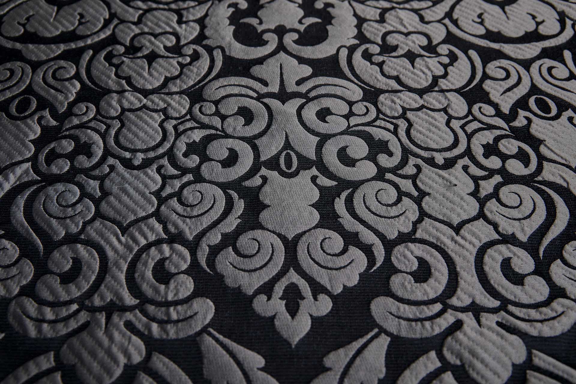 Large Scale Cloaqué Style Brocade - Black and Grey fabric, image 8 of 10
