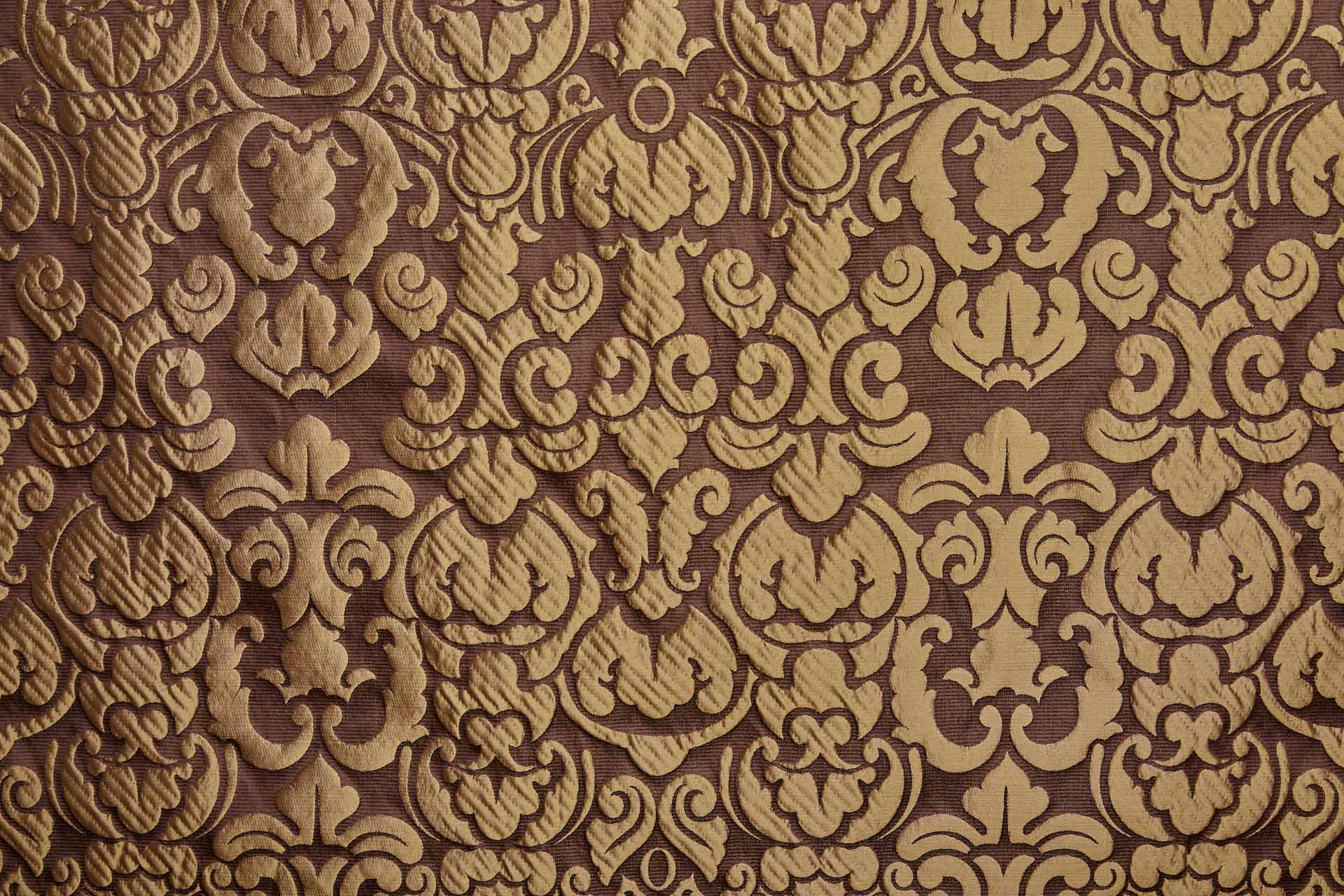 Large Scale Cloaqué Style Brocade - Maroon and Rich gold fabric, image 3 of 11