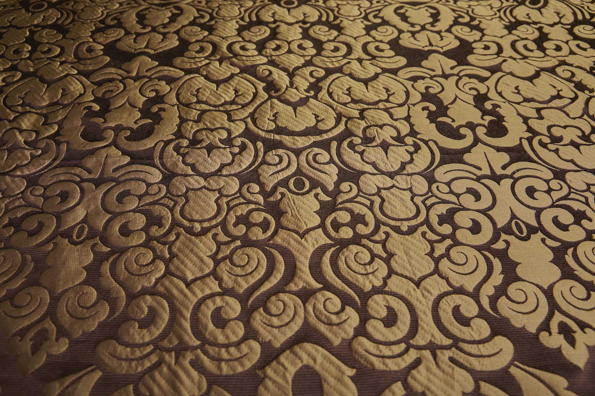Large Scale Cloaqué Style Brocade - Maroon and Rich gold fabric, image 11 of 11