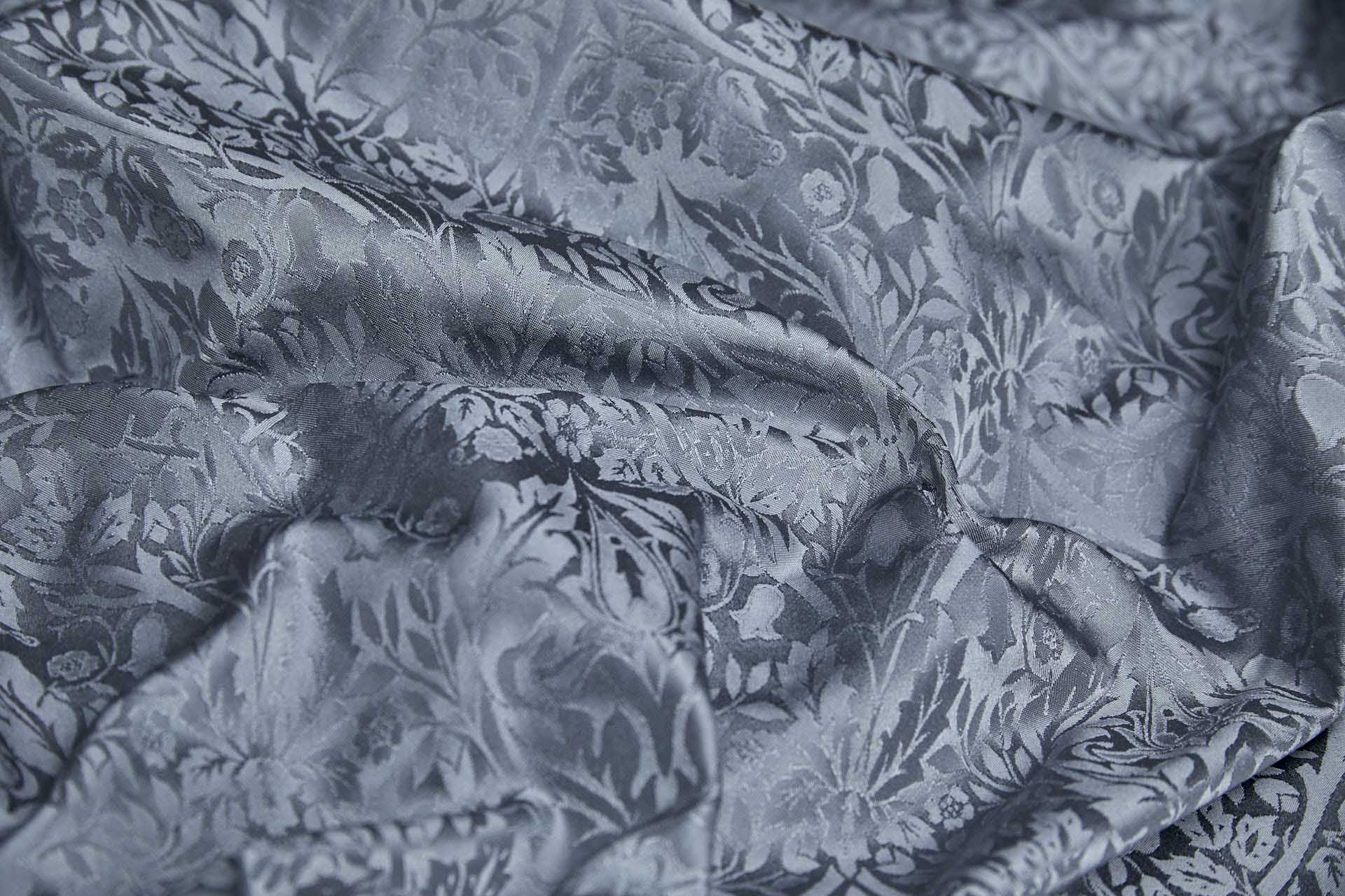 Rococco Silk Brocade - Slate Grey fabric, image 2 of 8