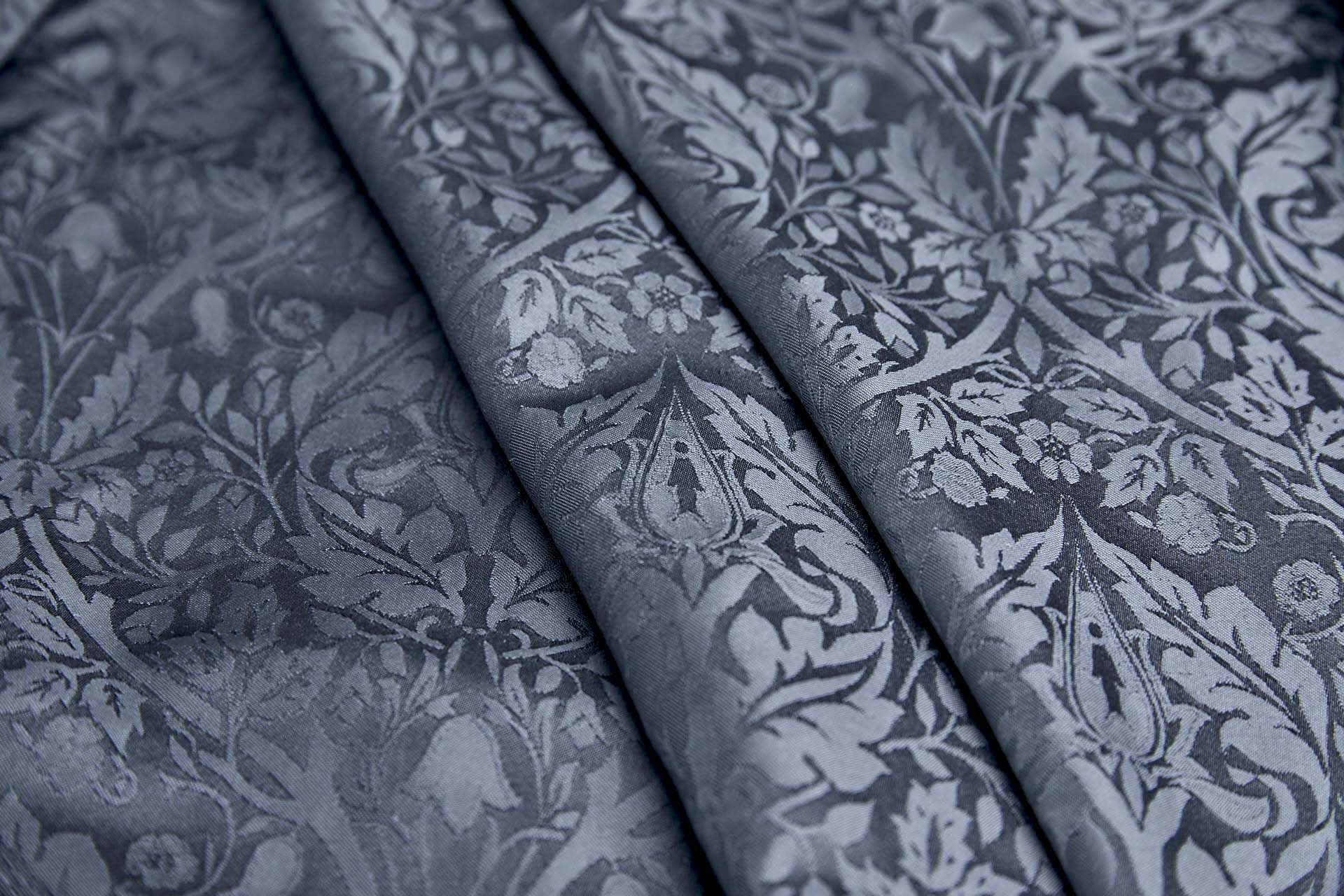 Rococco Silk Brocade - Slate Grey fabric