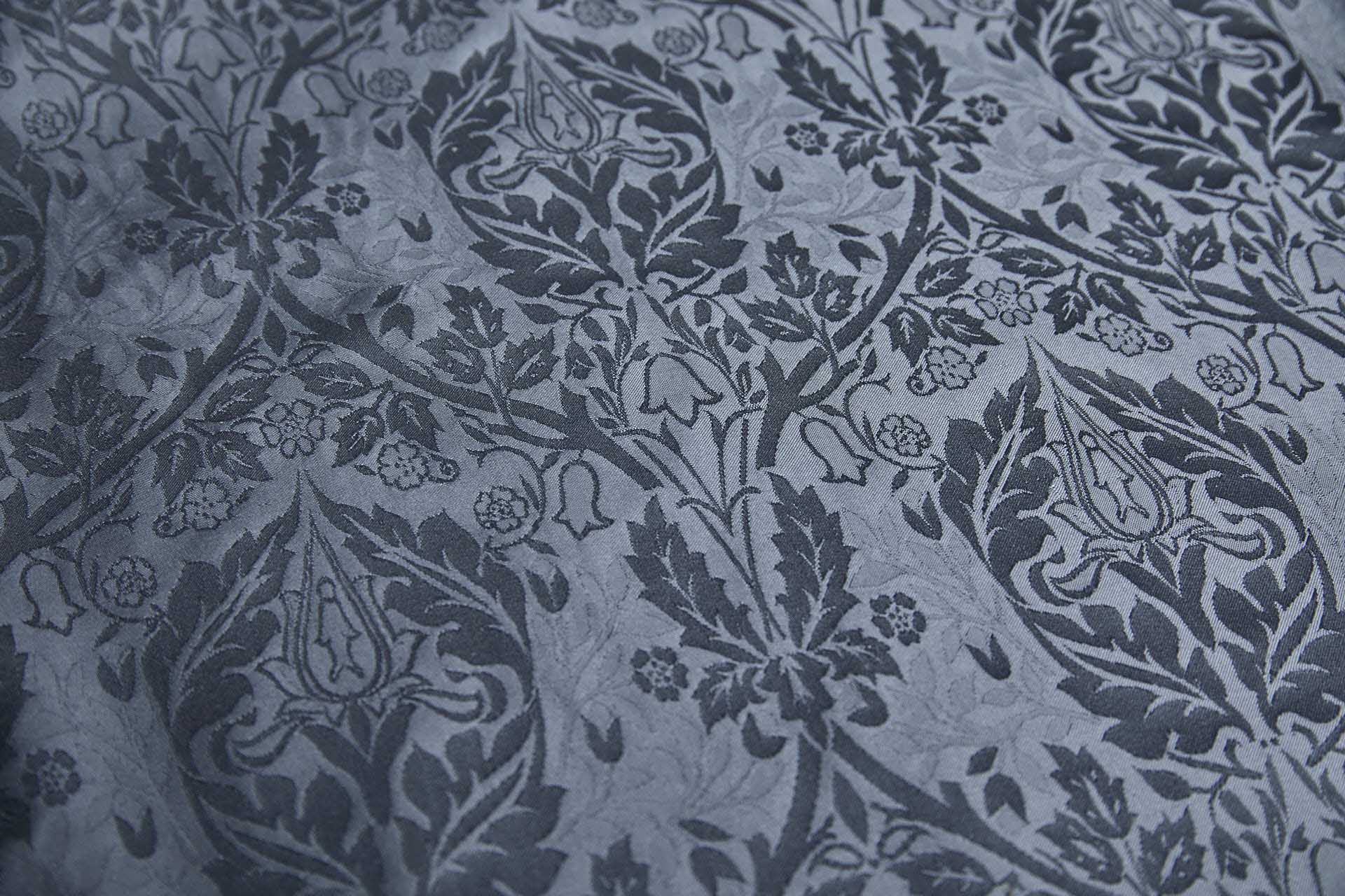 Rococco Silk Brocade - Slate Grey fabric, image 4 of 8