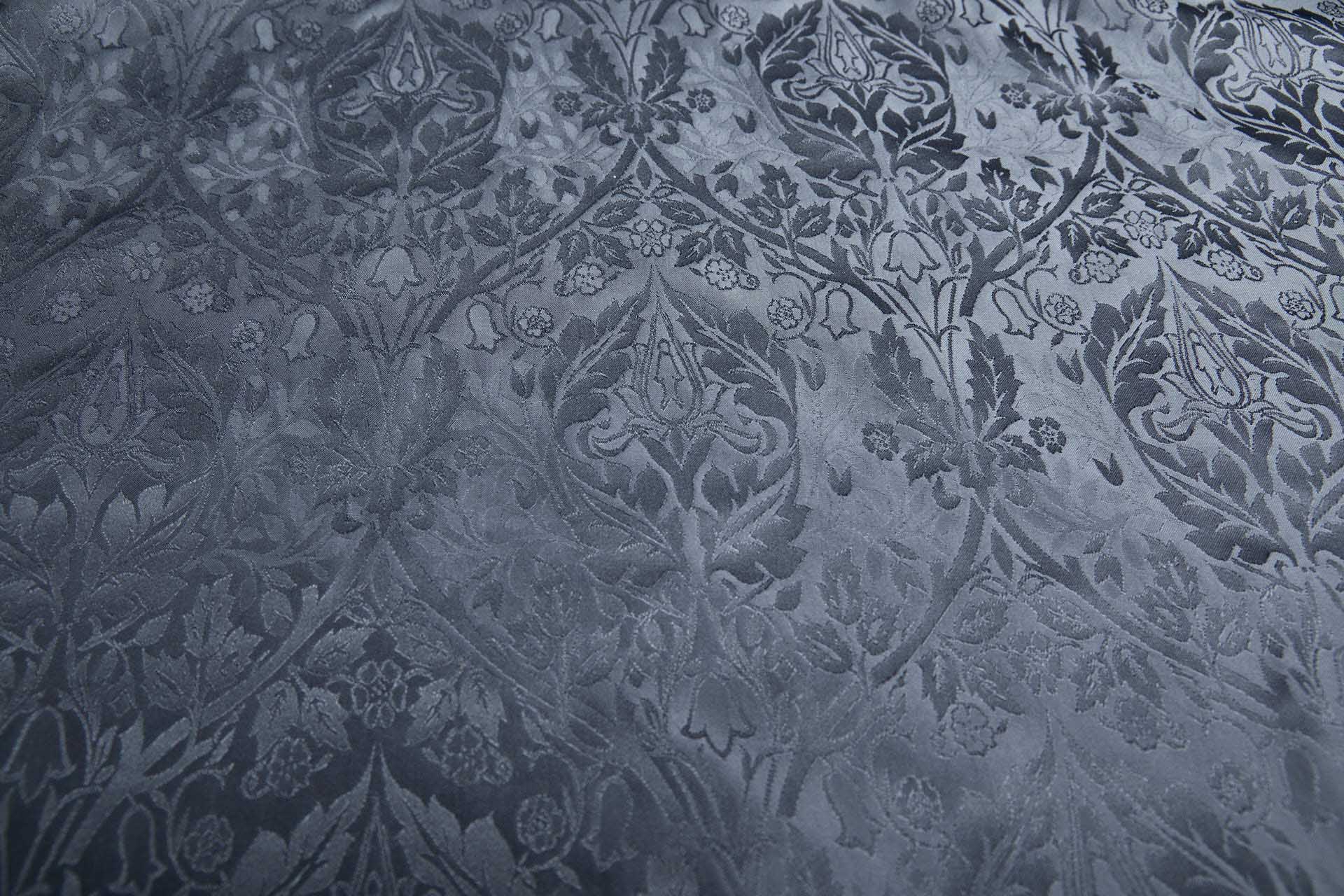 Rococco Silk Brocade - Slate Grey fabric, image 5 of 8