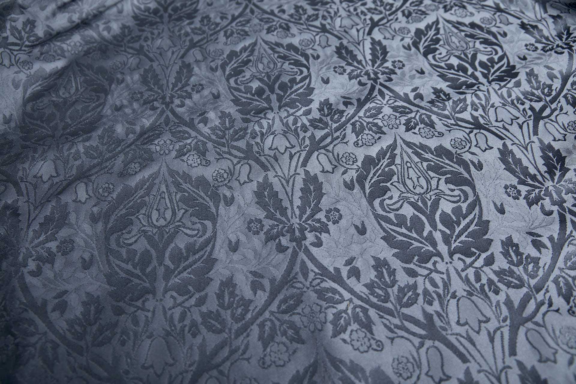 Rococco Silk Brocade - Slate Grey fabric, image 6 of 8