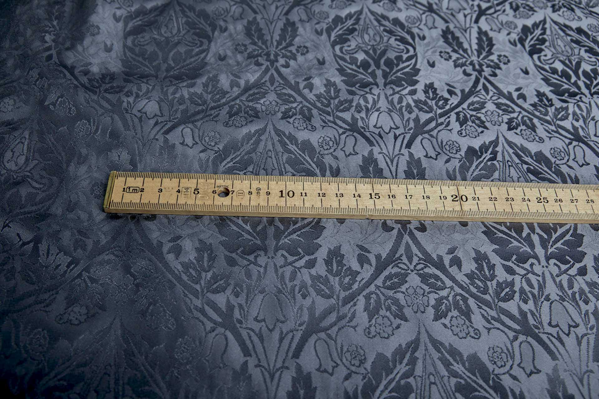 Rococco Silk Brocade - Slate Grey fabric, image 7 of 8