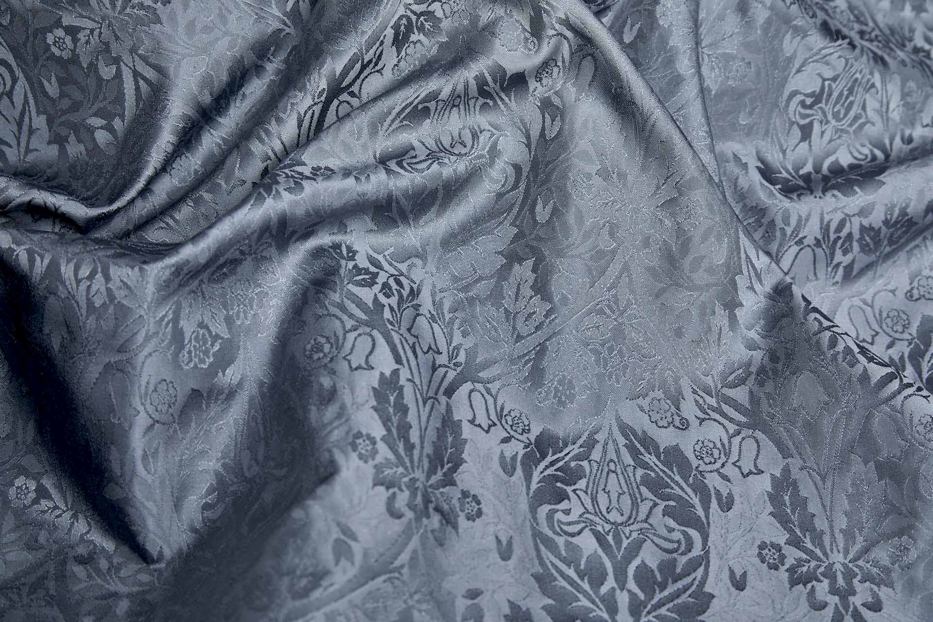 Rococco Silk Brocade - Slate Grey fabric, image 8 of 8