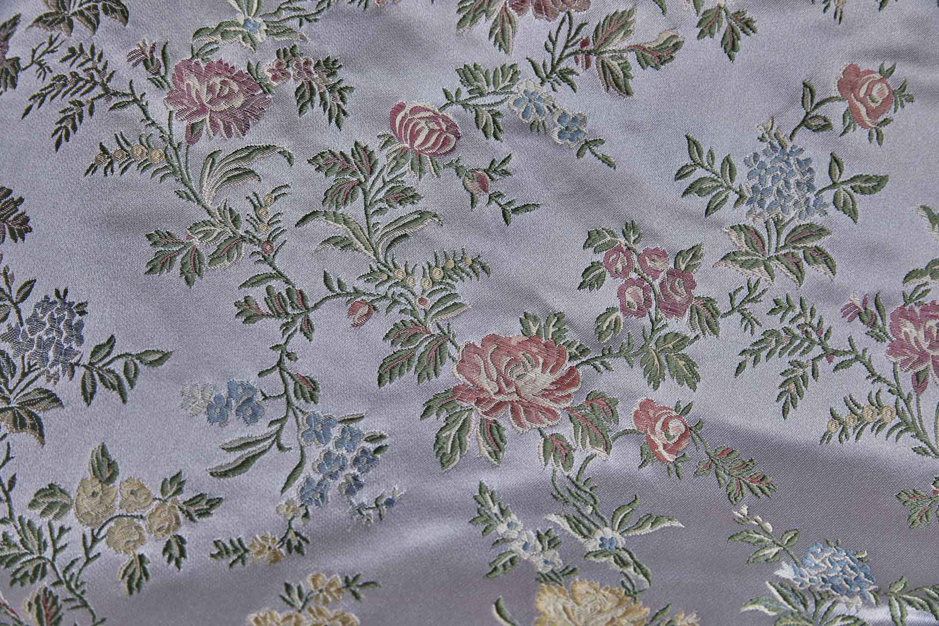 Classic Regency Floral Brocade - Lilac with Coral, Green, Yellow and Blue fabric, image 14 of 14