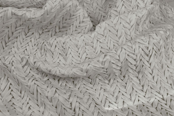 BACK IN STOCK - Pleated Polyester Dupion - Ivory fabric, image 2 of 6