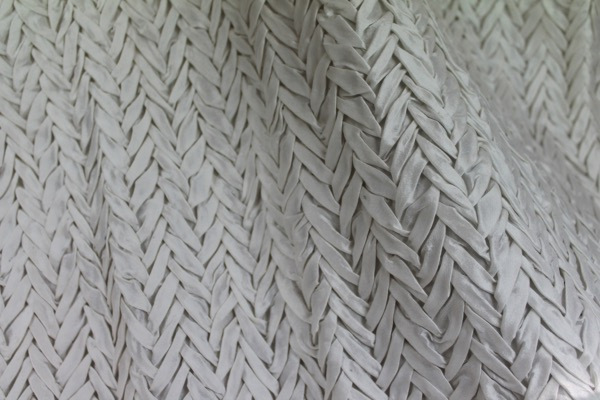 BACK IN STOCK - Pleated Polyester Dupion - Ivory fabric, image 5 of 6