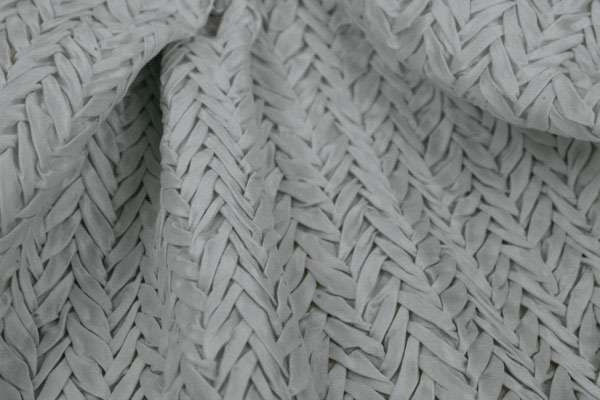 BACK IN STOCK - Pleated Polyester Dupion - Ivory fabric, image 6 of 6