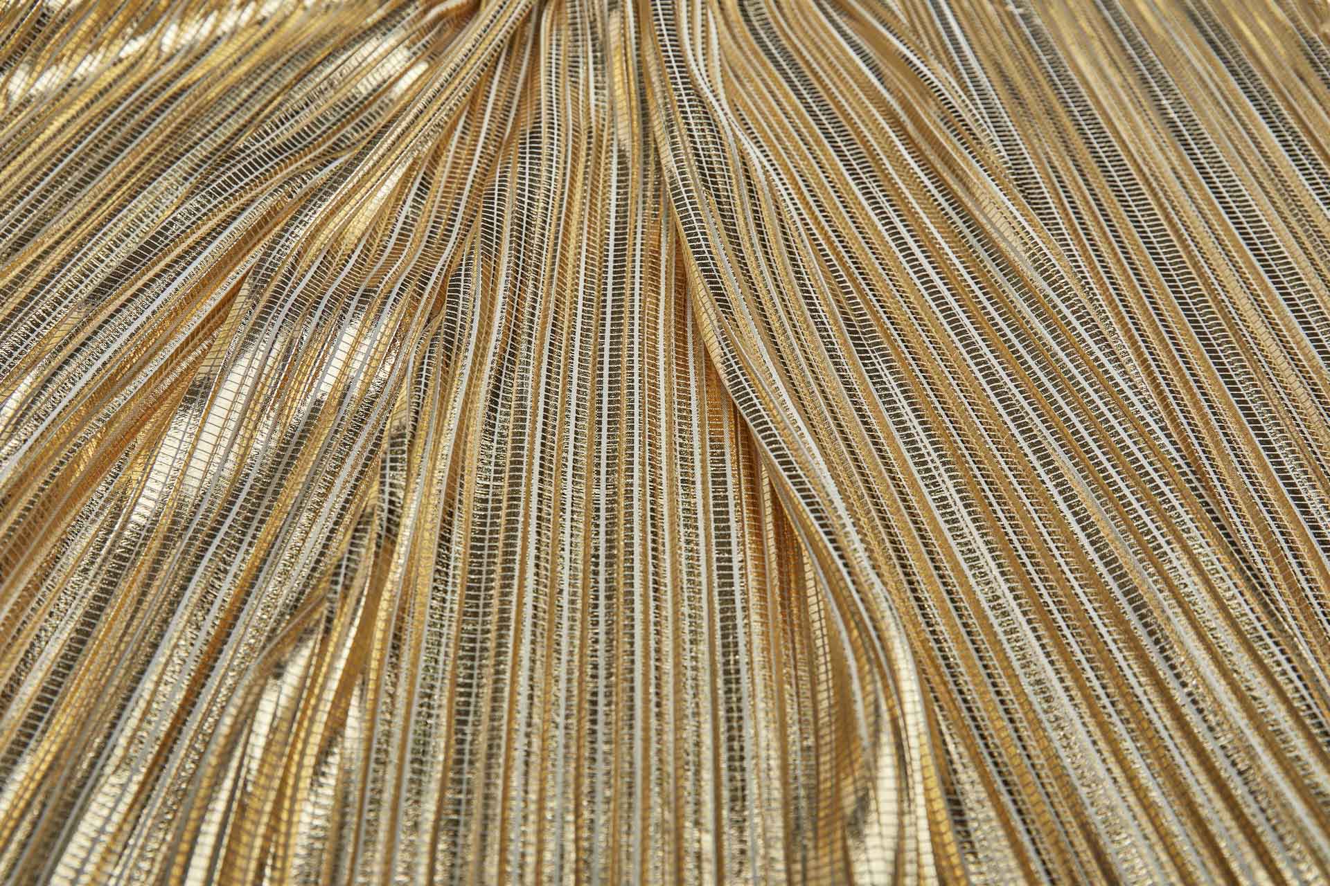 Pleated & Foiled Fluid Lamé - Gold fabric, image 3 of 7