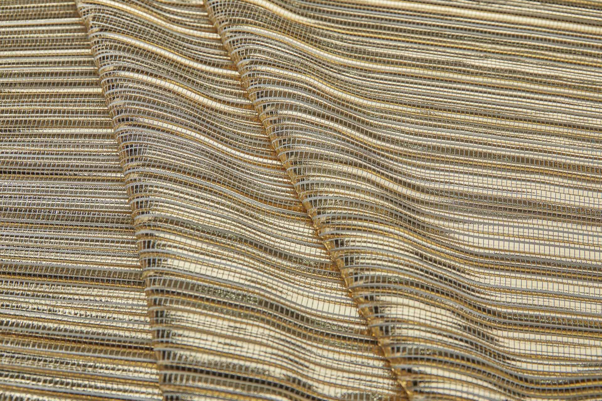 Pleated & Foiled Fluid Lamé - Gold fabric, image 5 of 7