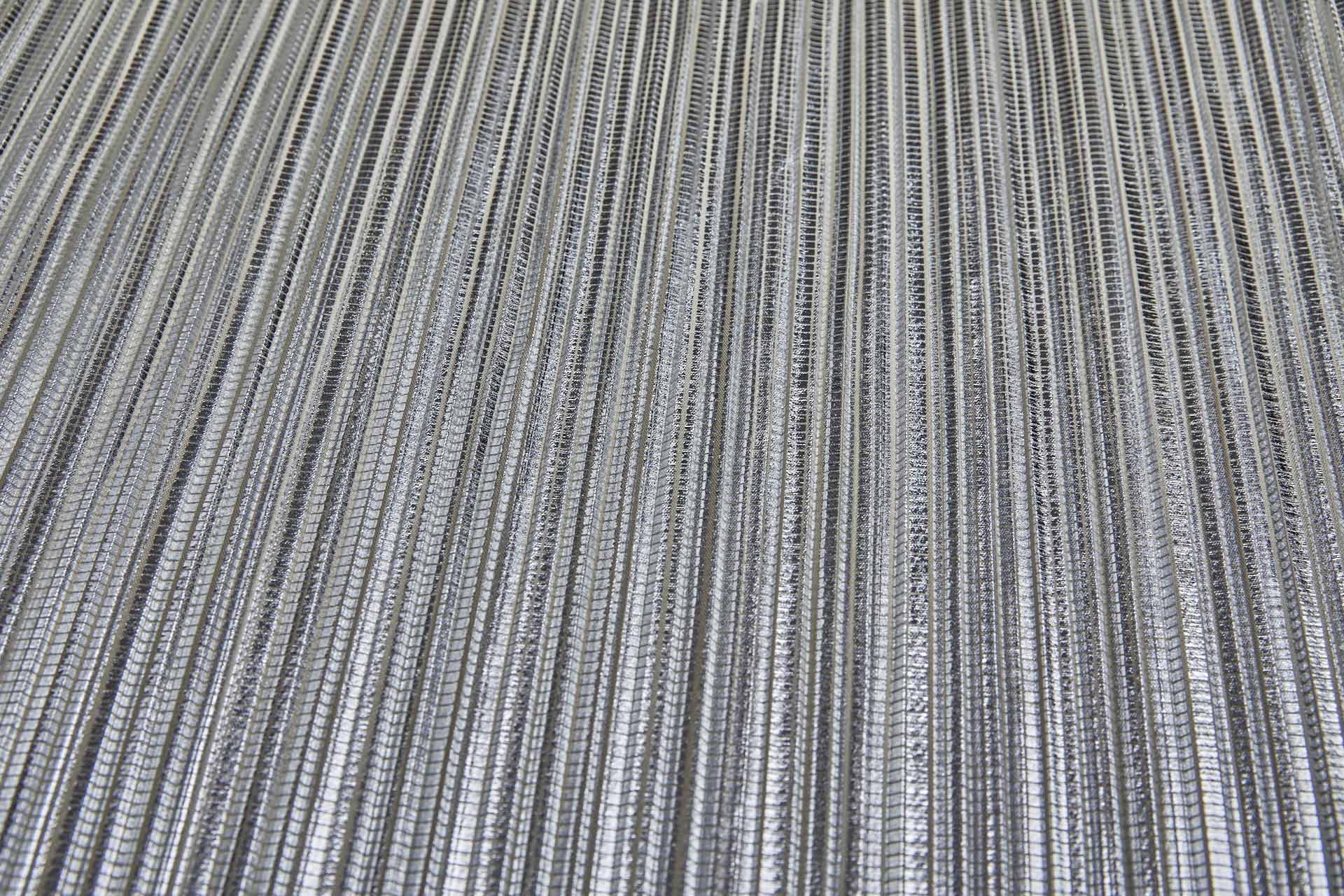 Pleated & Foiled Fluid Lamé - Silver fabric, image 7 of 10