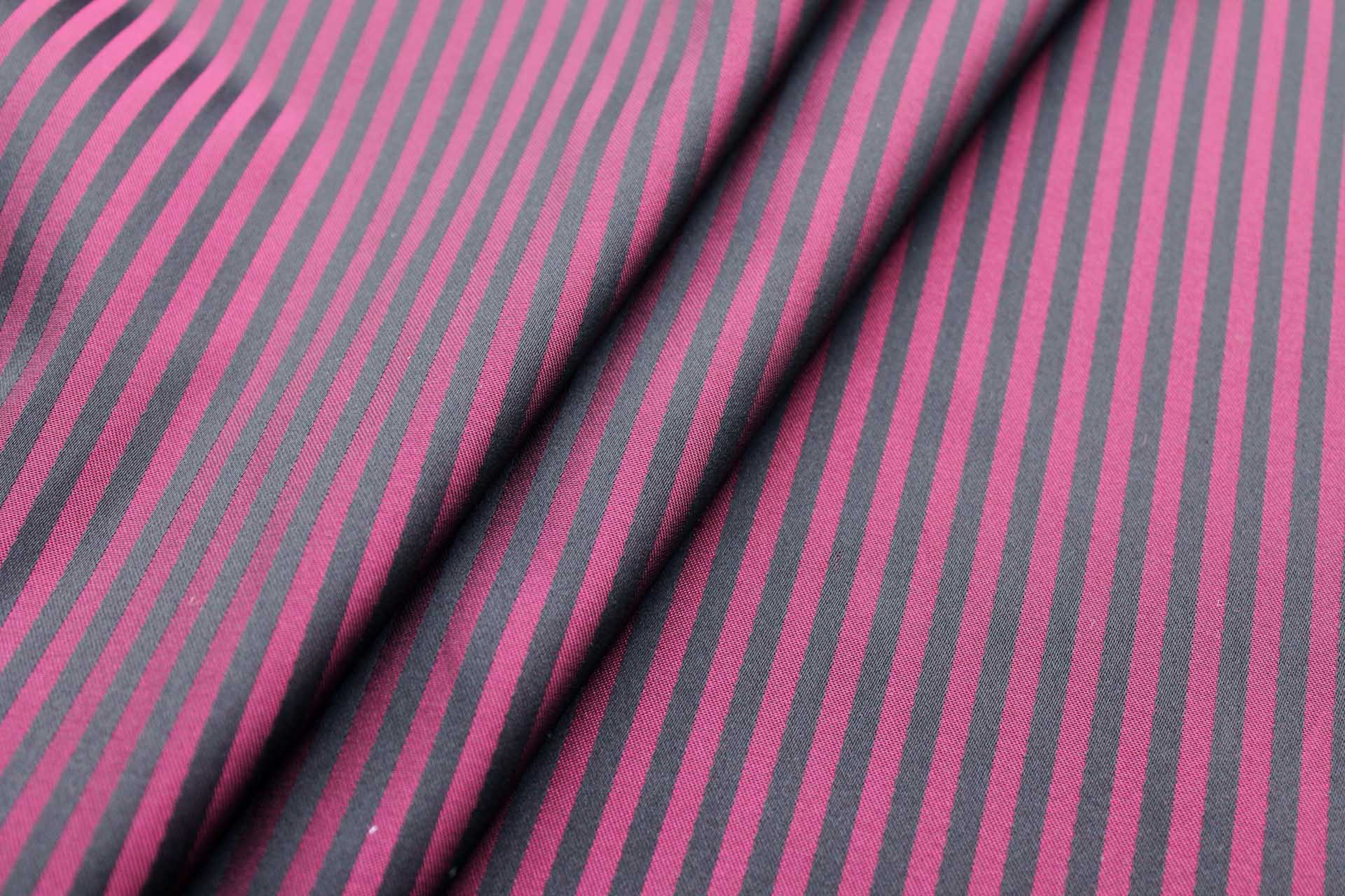 Plum and Black Stripe Polyester fabric