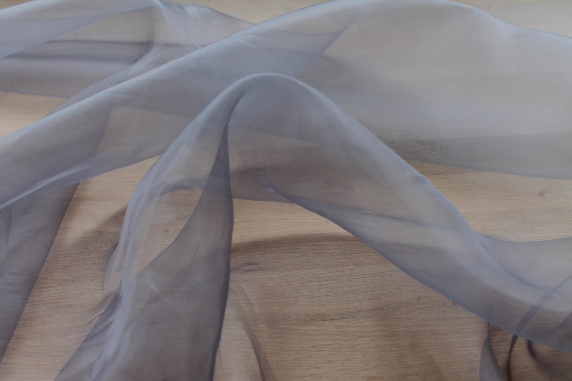 Polyester "Glass" Organza - Grey fabric, image 4 of 5